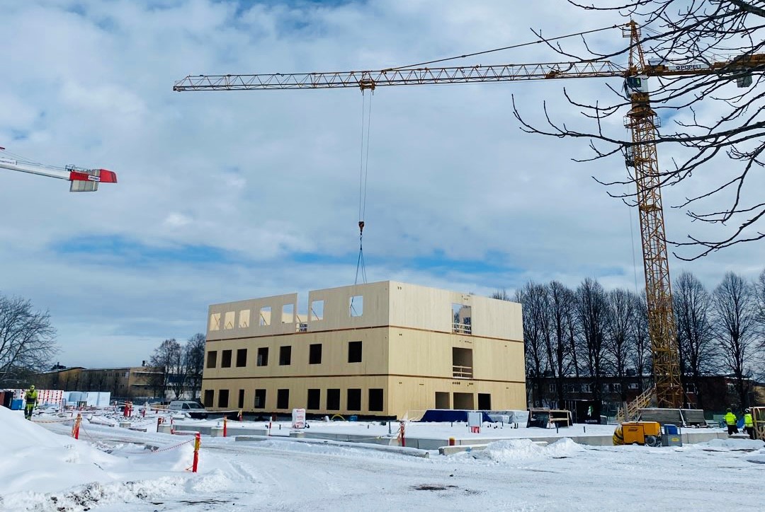 Bygget av nya Kvarngärdesskolan